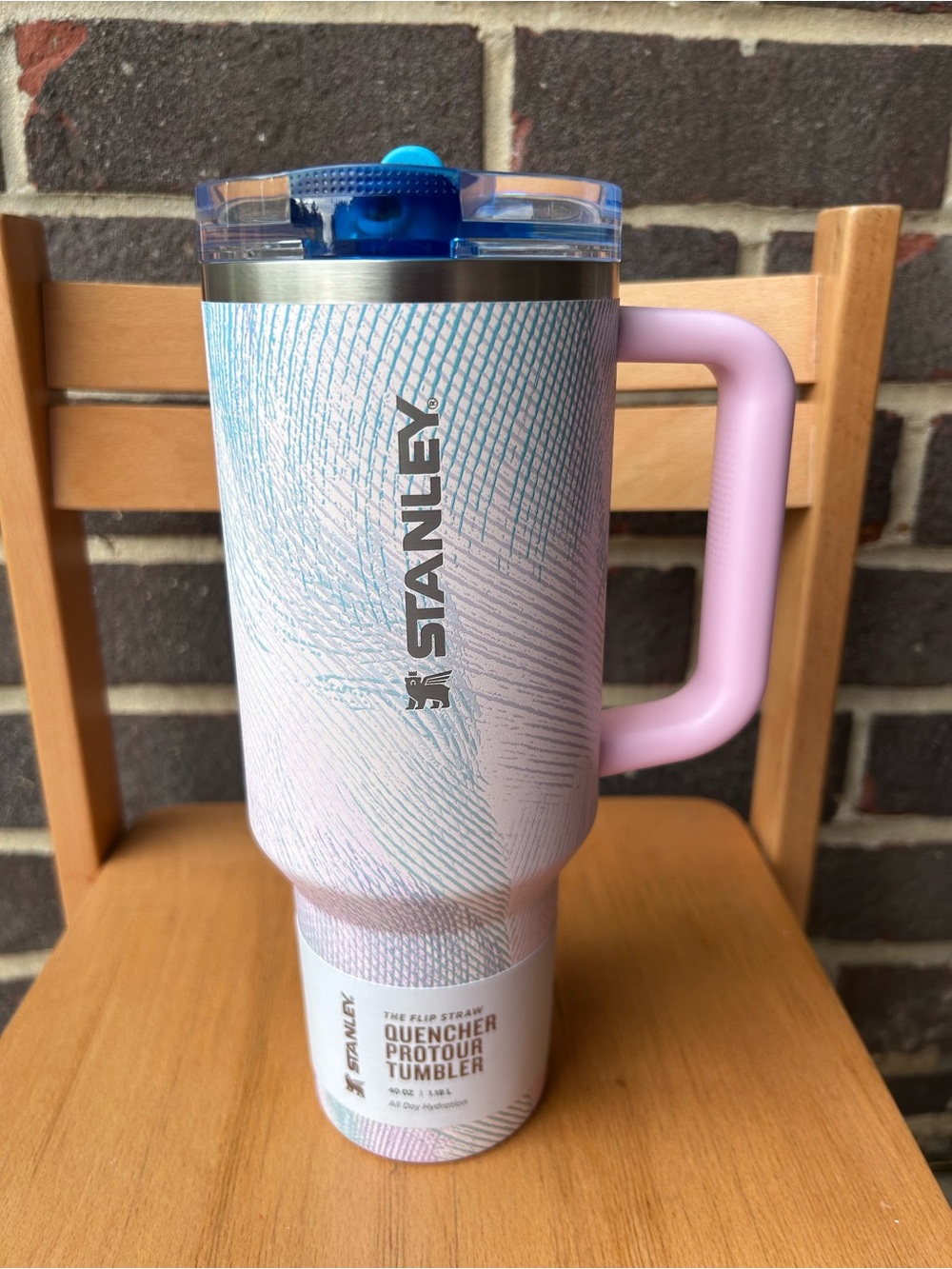 Stanley Quencher ProTour Tumbler 40oz/1.18L Flip Straw Handle Pink/Blue/White